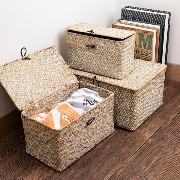 storage baskets woven seaweed simple durable box with lid household organize hand-woven laundry
storage baskets woven seaweed simple durable box with lid household organize hand-woven laundry