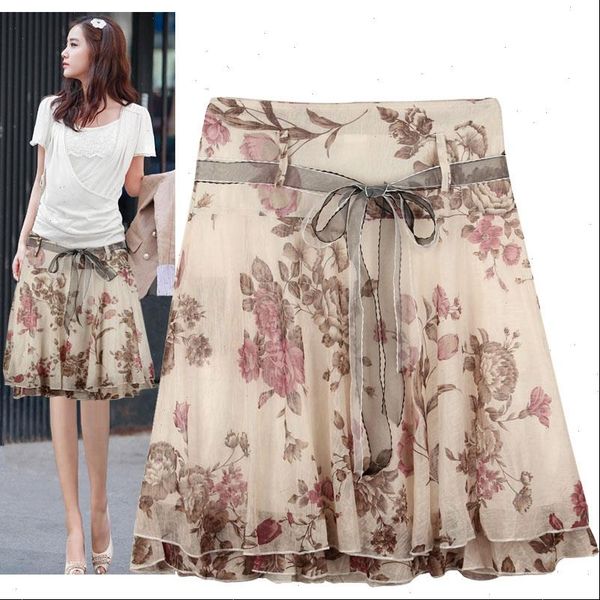 elegant fashion floral women skirt summer chiffon plus size ruffles design casual saias femininas, Black
elegant fashion floral women skirt summer chiffon plus size ruffles design casual saias femininas, Black