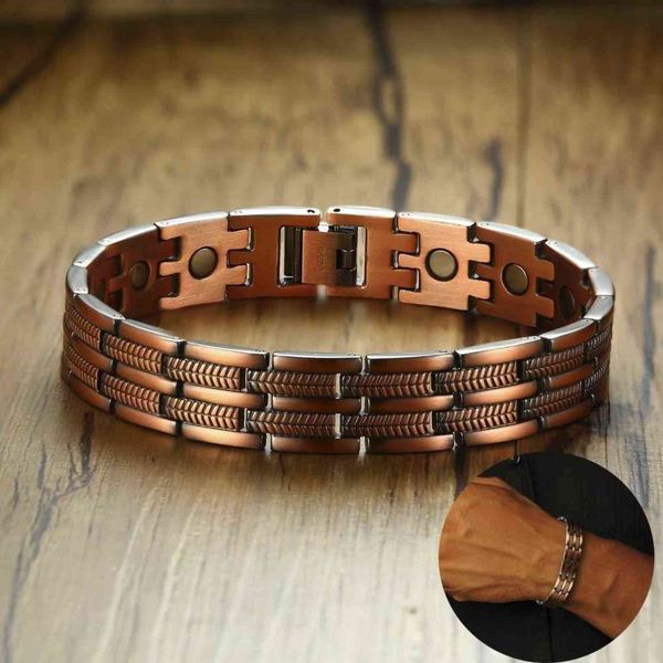 mens elegant pure copper therapy link bracelet pain relief for arthritis and carpal tunnel male jewelry 8.46", Golden;silver
mens elegant pure copper therapy link bracelet pain relief for arthritis and carpal tunnel male jewelry 8.46", Golden;silver