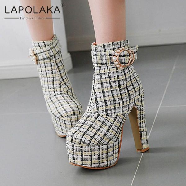 boots lapolaka 2021 fashion comfy fashionable shoes woman booties platform high heels buckle zipper pearl elegant ladies, Black
boots lapolaka 2021 fashion comfy fashionable shoes woman booties platform high heels buckle zipper pearl elegant ladies, Black