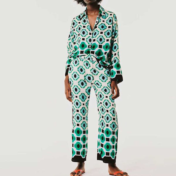 za suit women 2-piece pants fashion printing straight leg s casual chic street youth s 210601, White
za suit women 2-piece pants fashion printing straight leg s casual chic street youth s 210601, White