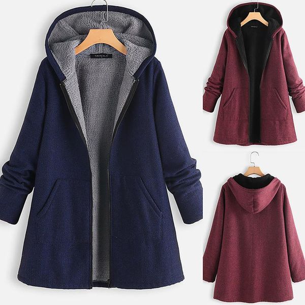 women's wool & blends vintage jackets women plus size hooded coat fashion autumn/winter reversible fleece mujer coats female, Black
women's wool & blends vintage jackets women plus size hooded coat fashion autumn/winter reversible fleece mujer coats female, Black