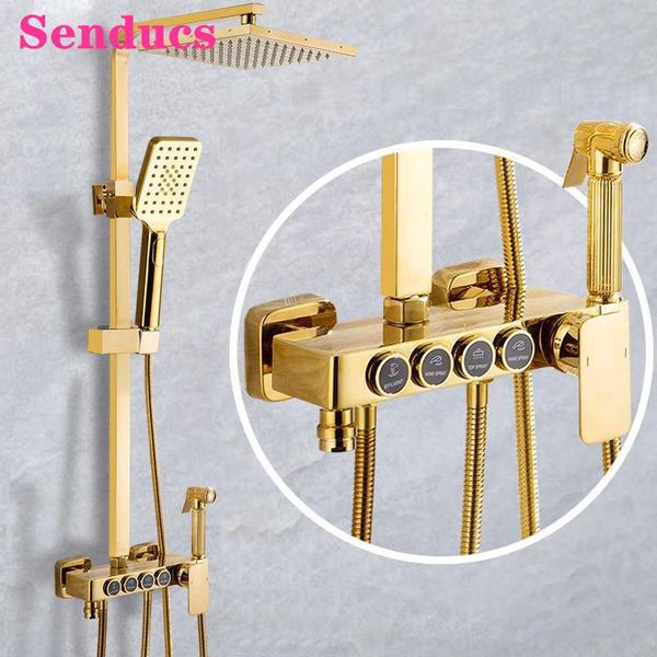 bathroom gold shower system senducs cold bathtub mixer faucet stainless steel rainfall head thermostatic set sets
bathroom gold shower system senducs cold bathtub mixer faucet stainless steel rainfall head thermostatic set sets