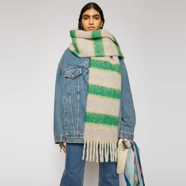scarves 2021 arrival imitated cashmere scarf women colorful stripe acrylic wool shawl lady winter thick warm blanket brand, Blue;gray 
scarves 2021 arrival imitated cashmere scarf women colorful stripe acrylic wool shawl lady winter thick warm blanket brand, Blue;gray