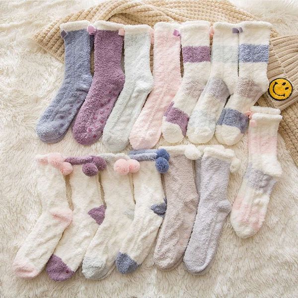 coral wool thickened ball sleep socks autumn and winter lovely home floor warm women's middle tube, Black
coral wool thickened ball sleep socks autumn and winter lovely home floor warm women's middle tube, Black