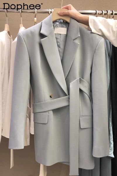 korean suit coat jacket women 2021 spring british blazer solid color loose temperament series belt office femme clothes women's suits, White;black
korean suit coat jacket women 2021 spring british blazer solid color loose temperament series belt office femme clothes women's suits, White;black