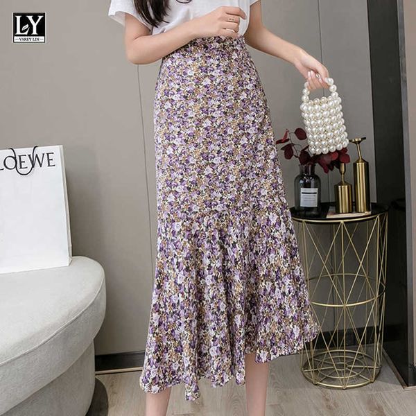 ly varey lin summer casual female high waist a-line ruffles slim fit skirts women chiffon floral print medium long skirt 210526, Black
ly varey lin summer casual female high waist a-line ruffles slim fit skirts women chiffon floral print medium long skirt 210526, Black