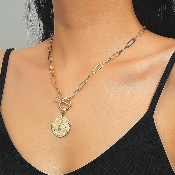 pendant necklaces trendy geometric round star moon for women female gold clavicle chain necklace ot buckle jewelry, Silver
pendant necklaces trendy geometric round star moon for women female gold clavicle chain necklace ot buckle jewelry, Silver