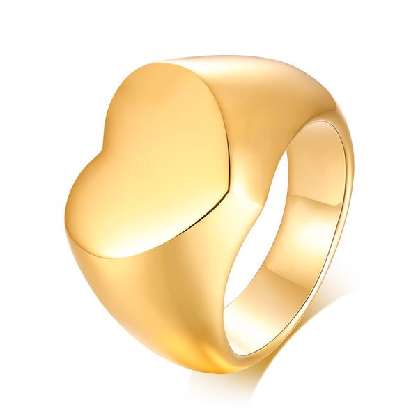 personalized wedding jewelry gold color stainless steel heart signet ring for women, Silver
personalized wedding jewelry gold color stainless steel heart signet ring for women, Silver