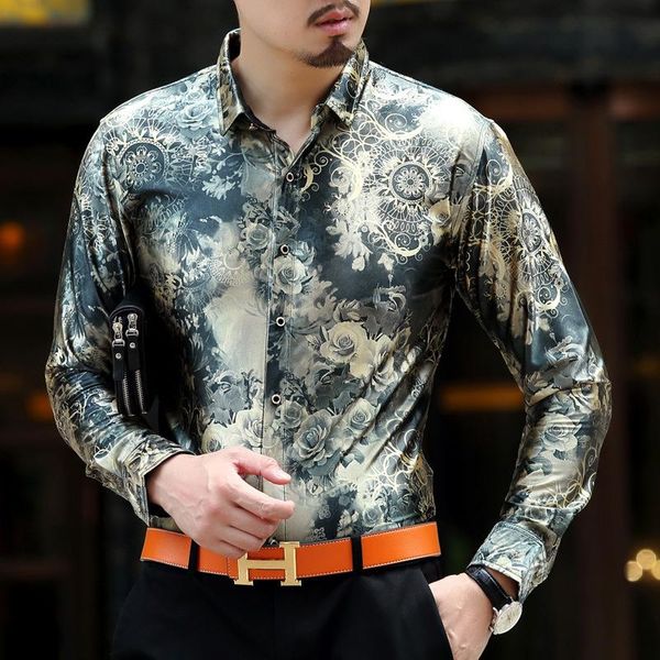 men's casual shirts luxury mens velvet shirt spring autumn slim fit long sleeve dress business formal flower silk, White;black
men's casual shirts luxury mens velvet shirt spring autumn slim fit long sleeve dress business formal flower silk, White;black