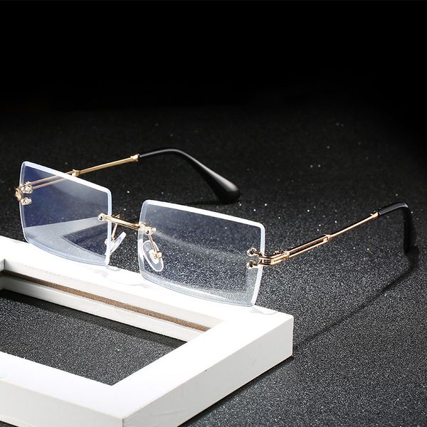 summer sunglasses small square rimless anti-blue glasses frame fashion popular rectangle eyewear women men shades metal, White;black
summer sunglasses small square rimless anti-blue glasses frame fashion popular rectangle eyewear women men shades metal, White;black