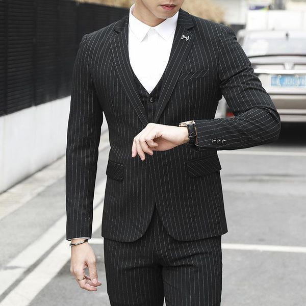 suit men's korean striped fashion business daily three piece suits & blazers, White;black
suit men's korean striped fashion business daily three piece suits & blazers, White;black