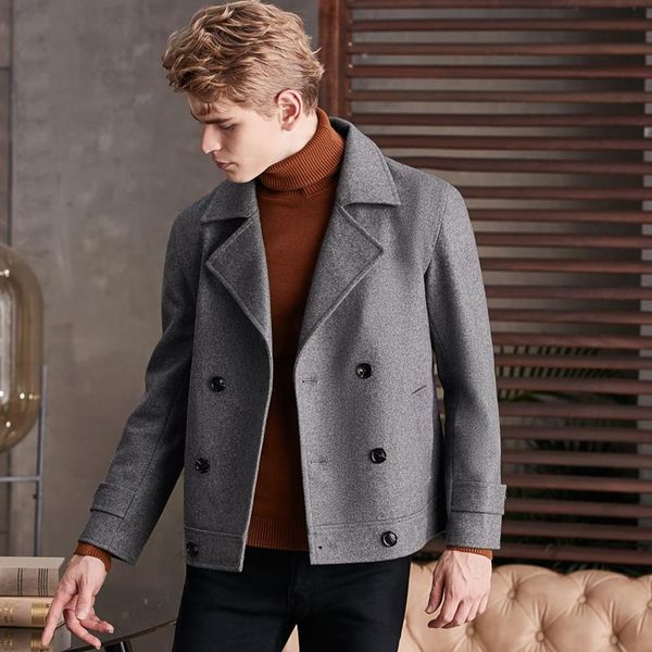 men's jackets minglu wool short mens double breasted autumn winter male coats fashion slim fit casual man, Black;brown
men's jackets minglu wool short mens double breasted autumn winter male coats fashion slim fit casual man, Black;brown