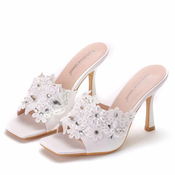 slippers stiletto heels beads women lace bow outside slides ladies summer sweet open toe thin high heel white sandals a0135, Black
slippers stiletto heels beads women lace bow outside slides ladies summer sweet open toe thin high heel white sandals a0135, Black