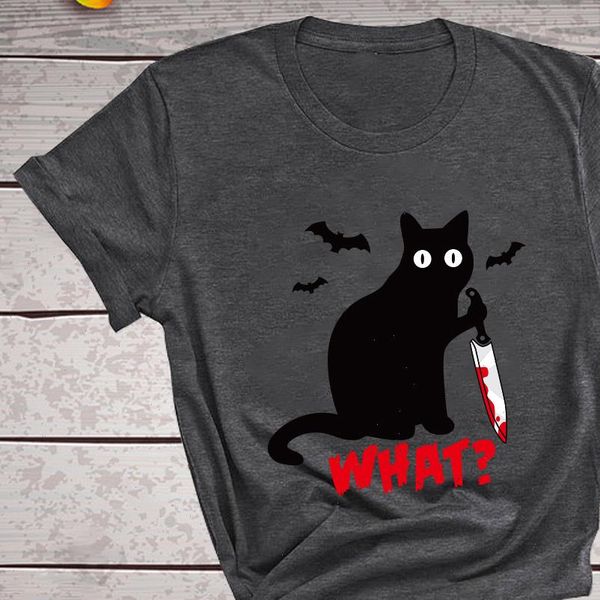 women t shirts shirt short sleeve halloween tees femme camisetas verano mujer black cat murderous knife funny, White
women t shirts shirt short sleeve halloween tees femme camisetas verano mujer black cat murderous knife funny, White