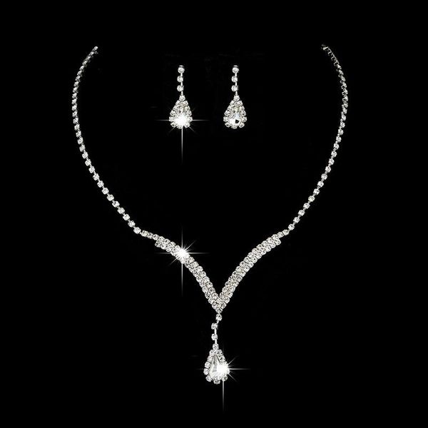 earrings & necklace luxury female white crystal jewelry set charm silver color wedding dangle for women trendy water drop chain
earrings & necklace luxury female white crystal jewelry set charm silver color wedding dangle for women trendy water drop chain