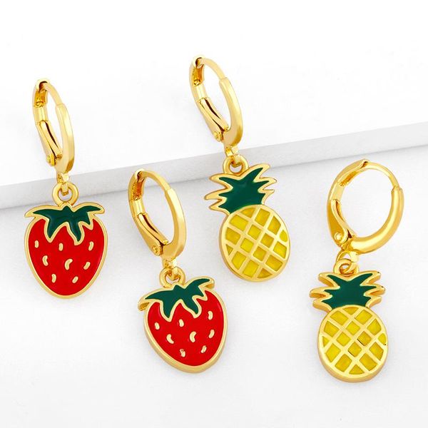 hoop & huggie flola strawberry pineapple fruit earrings for women gold small enamel cute girls jewelry gift ersx16, Golden;silver
hoop & huggie flola strawberry pineapple fruit earrings for women gold small enamel cute girls jewelry gift ersx16, Golden;silver