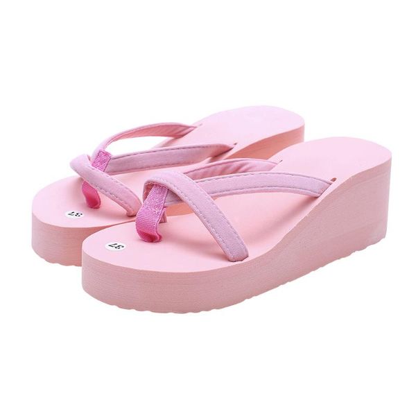 slippers women's summer fashion flip-flops solid color sweet high-heeled beach strapless platform shoes sepatu wanita@py, Black
slippers women's summer fashion flip-flops solid color sweet high-heeled beach strapless platform shoes sepatu wanita@py, Black