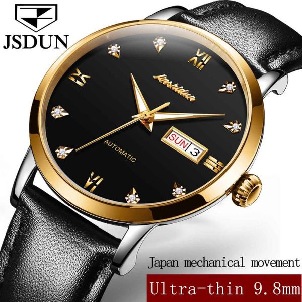 wristwatches jsdun gold case men automatic watches roman numerals dial thin diamond mechanical business date and week diaplay, Slivery;brown
wristwatches jsdun gold case men automatic watches roman numerals dial thin diamond mechanical business date and week diaplay, Slivery;brown