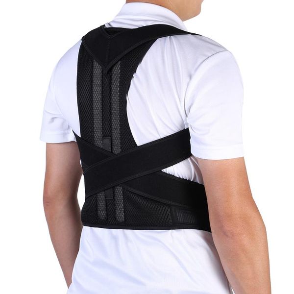 back support adjustable posture corrector strap shoulder spine brace belt postural health sport, Black;blue
back support adjustable posture corrector strap shoulder spine brace belt postural health sport, Black;blue