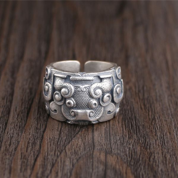 S925 Sier Personalized Jewelry Men's Fashion Taiyin God Taotie Beast Pattern Opening Ring, Silver
S925 Sier Personalized Jewelry Men's Fashion Taiyin God Taotie Beast Pattern Opening Ring, Silver