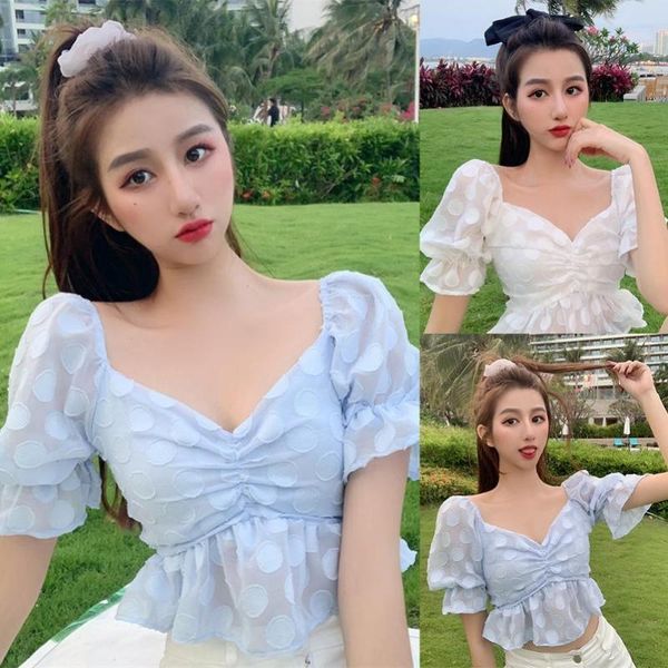 women sweet lace crochet pathcwork breasted short shirt female puff sleeve drawstring slim blouse chic summer women's t-shirt, White
women sweet lace crochet pathcwork breasted short shirt female puff sleeve drawstring slim blouse chic summer women's t-shirt, White