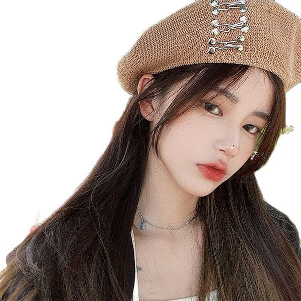 berets summer hollow-out deisgn rivets beret hat women's ins trend linen round artist pumpkin caps hip hop hats, Blue;gray
berets summer hollow-out deisgn rivets beret hat women's ins trend linen round artist pumpkin caps hip hop hats, Blue;gray
