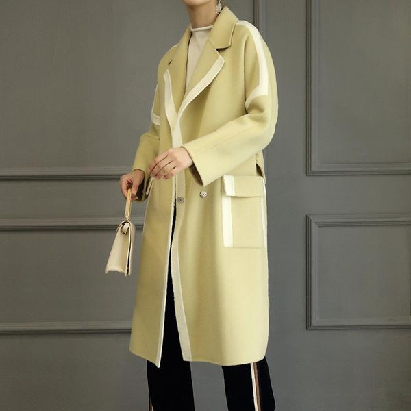women's trench coats autumn winter korean style woolen coat fashion contrasting color mid-length cashmere, Tan;black
women's trench coats autumn winter korean style woolen coat fashion contrasting color mid-length cashmere, Tan;black