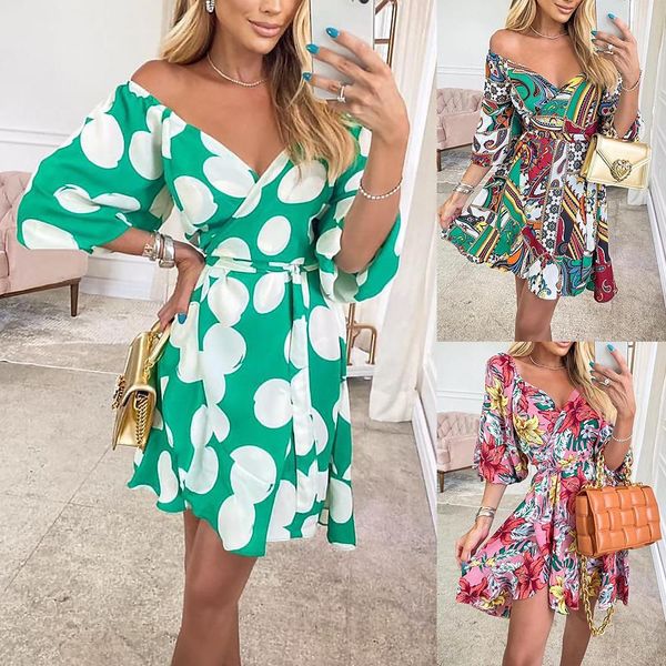 2022 spring and summer new european and american women's fashion print loose casual pendulous dress, Black;gray
2022 spring and summer new european and american women's fashion print loose casual pendulous dress, Black;gray