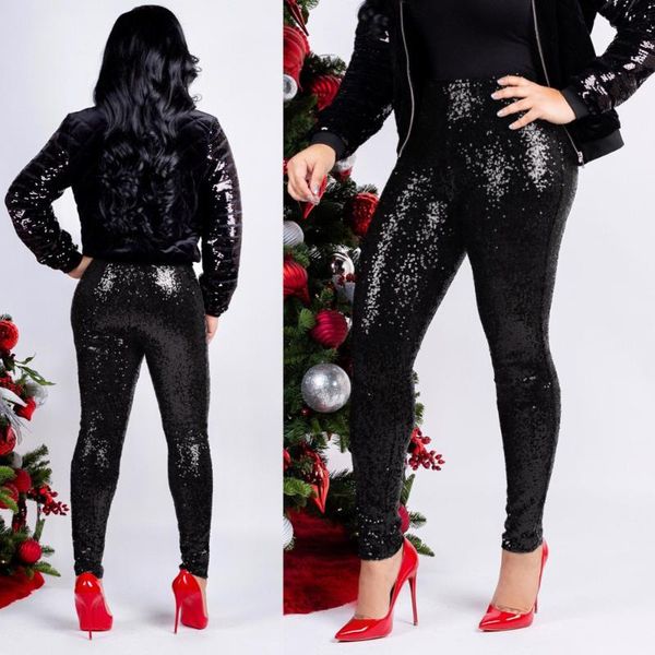women's leggings women skinny plus size shiny sequin slim high waist stretch pants ladies clubwear trousers pantalones, Black
women's leggings women skinny plus size shiny sequin slim high waist stretch pants ladies clubwear trousers pantalones, Black