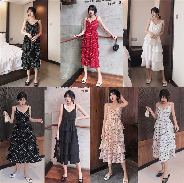 dresses summer 7style chic korean v neck spaghetti strap floral print cake dress women polka dot retro elegant vestidos 210610, Black;gray
dresses summer 7style chic korean v neck spaghetti strap floral print cake dress women polka dot retro elegant vestidos 210610, Black;gray