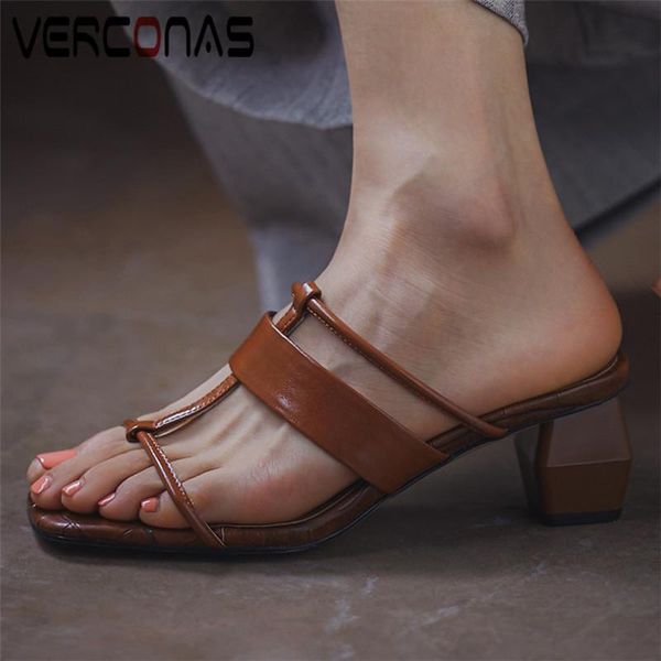 women slippers shallow comfortable thick heel wild sandals square toe genuine leather heels summer shoes woman, Black
women slippers shallow comfortable thick heel wild sandals square toe genuine leather heels summer shoes woman, Black