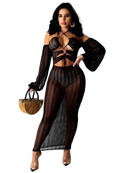 casual dresses beach cover ups women 2021 fashion mesh halter neck long sleeve hollow out see through dress party night club, Black;gray
casual dresses beach cover ups women 2021 fashion mesh halter neck long sleeve hollow out see through dress party night club, Black;gray