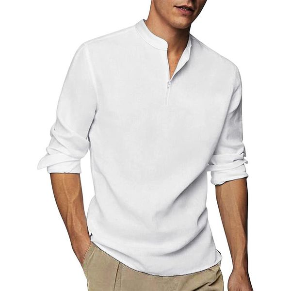 men's casual shirts long sleeve linen fashion autumn spring cotton blouse handsome men shirt, White;black
men's casual shirts long sleeve linen fashion autumn spring cotton blouse handsome men shirt, White;black