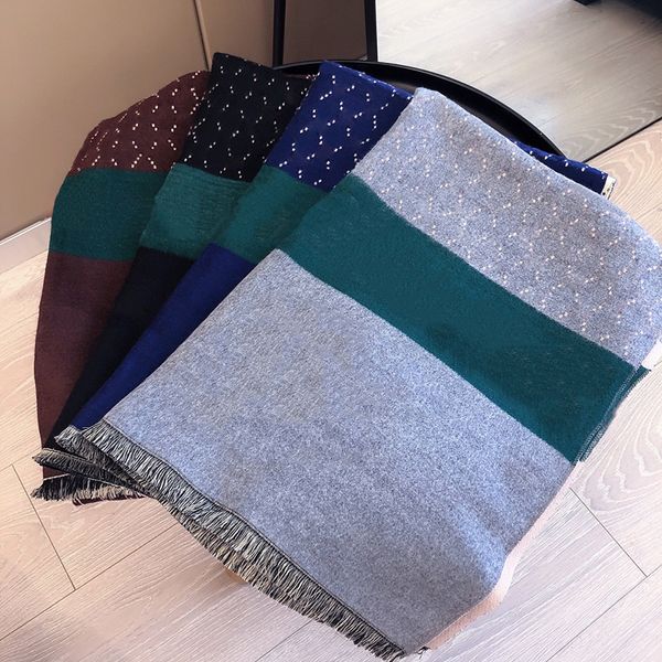 luxury cashmere scarf for women brand designer fashion letter original red and green classic stripes long 180cm with box set, Blue;gray
luxury cashmere scarf for women brand designer fashion letter original red and green classic stripes long 180cm with box set, Blue;gray