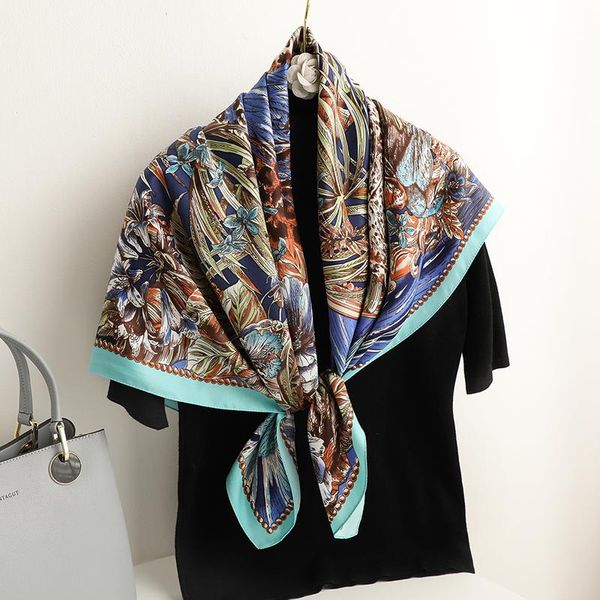 scarves 2021 shawl summer twill square scarf for women fashion print large kerchief foulard headband lady beach wrap bandana, Blue;gray
scarves 2021 shawl summer twill square scarf for women fashion print large kerchief foulard headband lady beach wrap bandana, Blue;gray