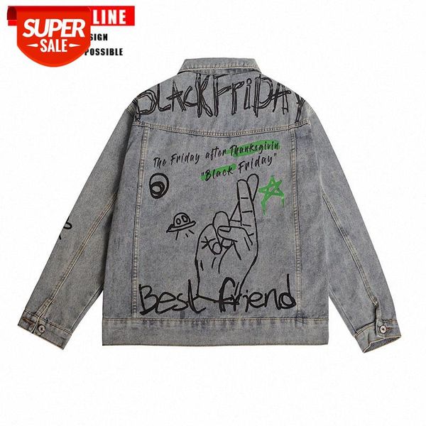 tkpa graffiti wash water to make old denim jacket men's retro net red couple men #mp1p, Black;brown
tkpa graffiti wash water to make old denim jacket men's retro net red couple men #mp1p, Black;brown