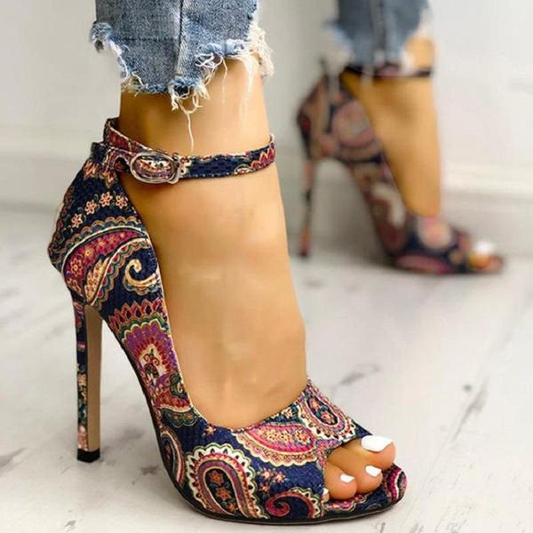 women's shoes summer print high heels gladiator sandals peep toe party wedding pumps buckle strap platform ladies, Black
women's shoes summer print high heels gladiator sandals peep toe party wedding pumps buckle strap platform ladies, Black