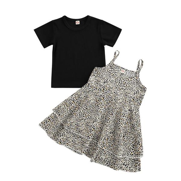 4-8years baby short sleeve + camisole dress, leopard print ruffle decoration high waist summer clothing sets, White
4-8years baby short sleeve + camisole dress, leopard print ruffle decoration high waist summer clothing sets, White