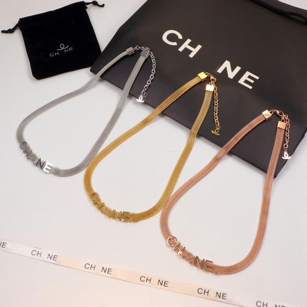 chains letter band with classic european and american fashion silk thread buckle titanium steel necklace couple accessories, Silver
chains letter band with classic european and american fashion silk thread buckle titanium steel necklace couple accessories, Silver