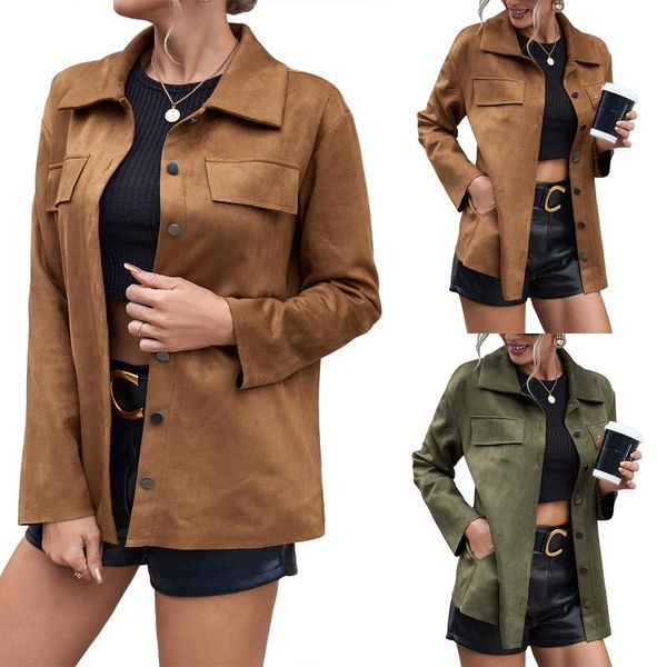 women's jackets female casual coat, solid color turn-down collar long sleeve jacket for fall winter, brown/army green, s/m//xl, Black;brown
women's jackets female casual coat, solid color turn-down collar long sleeve jacket for fall winter, brown/army green, s/m//xl, Black;brown