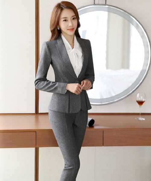 novelty grey formal pantsuits office ladies work suits with jacket and pants professional trousers set blazers women's two piece, White
novelty grey formal pantsuits office ladies work suits with jacket and pants professional trousers set blazers women's two piece, White