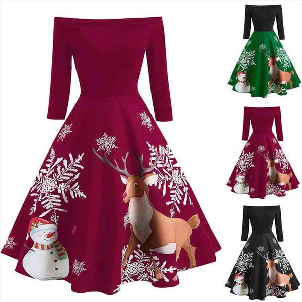 kerst christmas off shoulder print womens dress vintage evening party flare weihnachten costume clothes, Black;gray
kerst christmas off shoulder print womens dress vintage evening party flare weihnachten costume clothes, Black;gray