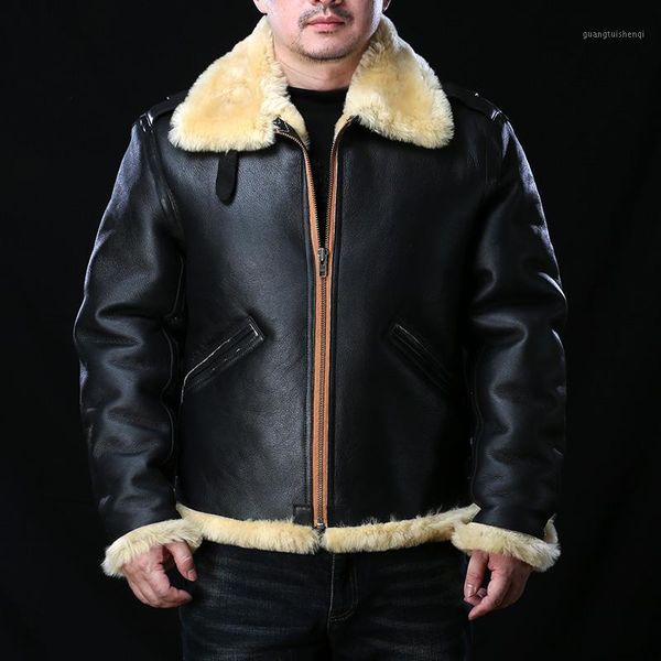european 0969 avfly size super warm genuine sheep leather coat mens big b3 shearling bomber military fur jacket men's & faux, Black
european 0969 avfly size super warm genuine sheep leather coat mens big b3 shearling bomber military fur jacket men's & faux, Black