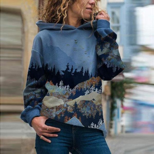 women's hoodies & sweatshirts women mountain forest printed pullover long sleeve plus size loose fashion hooded coat youth lady, Black
women's hoodies & sweatshirts women mountain forest printed pullover long sleeve plus size loose fashion hooded coat youth lady, Black