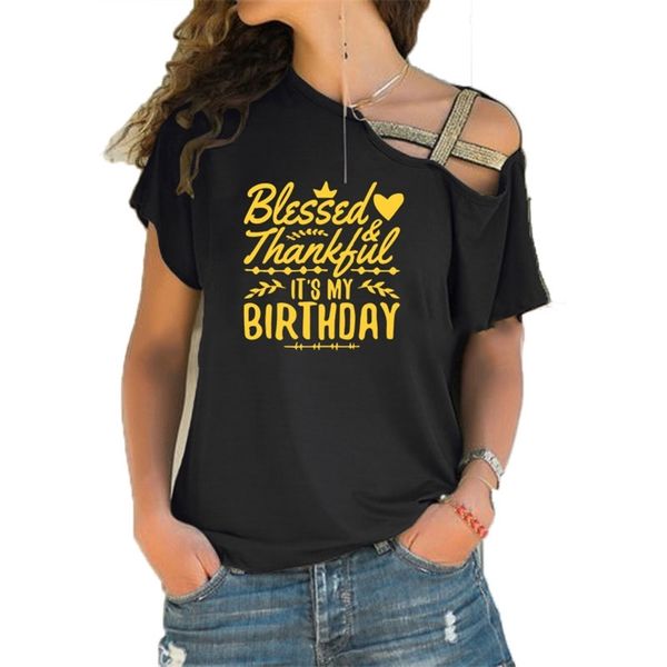 thankful and blessed its my birthday trendy shirt slogan women fashion grunge birthday gift irregular skew cross bandage tee 210401, White
thankful and blessed its my birthday trendy shirt slogan women fashion grunge birthday gift irregular skew cross bandage tee 210401, White