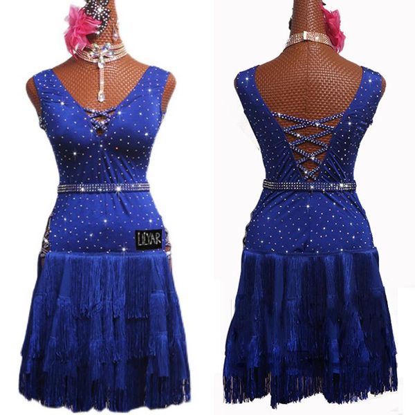 stage wear royal blue latin dance fringe dress rhinestone women competition costume rumba dancewear bl6890, Black;red
stage wear royal blue latin dance fringe dress rhinestone women competition costume rumba dancewear bl6890, Black;red