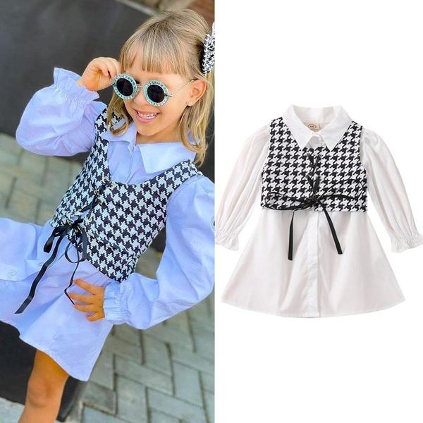 clothing sets fashion autumn children kids girls dress suits solid long sleeve button shirt dress+plaid print bandage vest outfits, White
clothing sets fashion autumn children kids girls dress suits solid long sleeve button shirt dress+plaid print bandage vest outfits, White