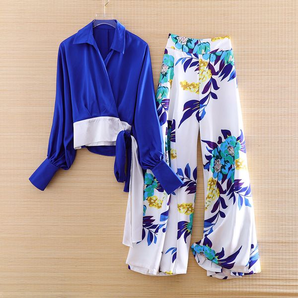 dress high-end women summer blue bat sleeve shirt + wide-leg pants print elegant lady casual suit 2 pieces set female s-xl, Black;gray
dress high-end women summer blue bat sleeve shirt + wide-leg pants print elegant lady casual suit 2 pieces set female s-xl, Black;gray