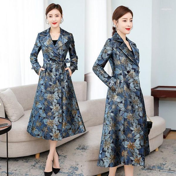 women's trench coats clothes 2021 spring autumn long jacquard coat slim ladies knee-length suit collar temperament elegant outerwear y1, Tan;black
women's trench coats clothes 2021 spring autumn long jacquard coat slim ladies knee-length suit collar temperament elegant outerwear y1, Tan;black